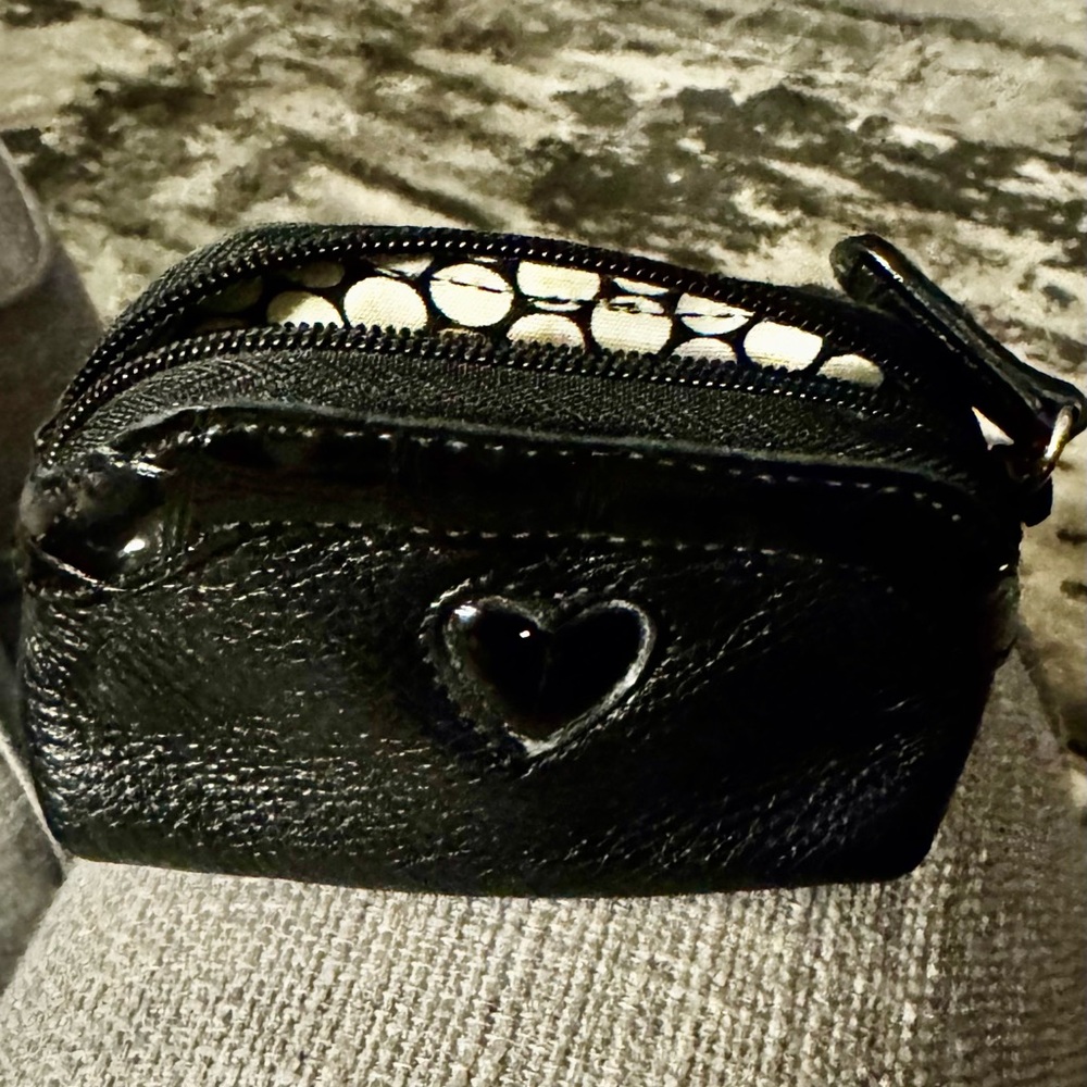 Brighton Black Heart-Embellished Women's coin wallet